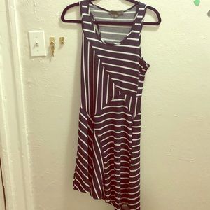Asymmetrical navy dress